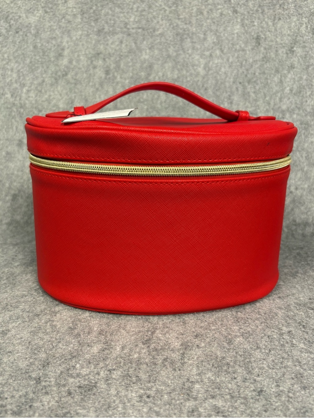 Red Round Makeup Train Case Vanity Cosmetic Travel Bag NWT